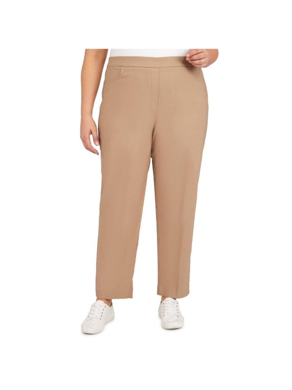 Alfred Dunner Women Plus Size 24W Slimming Allure Stretch Pants Light Brown $53